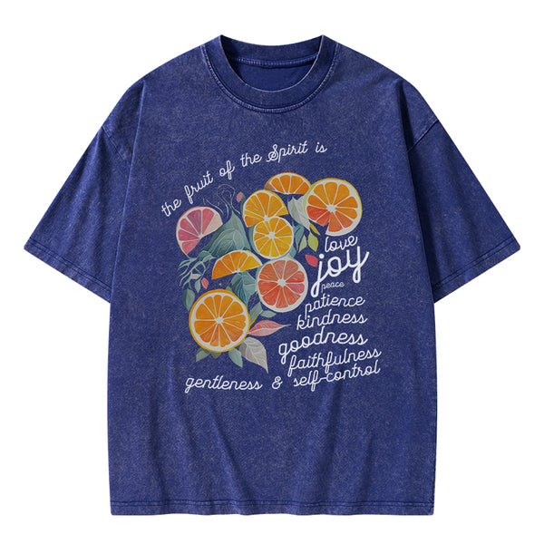 The Fruit Of The Spirit Is Love Christian Washed T-Shirt