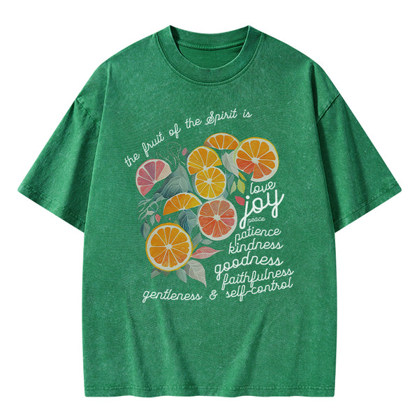 The Fruit Of The Spirit Is Love Christian Washed T-Shirt