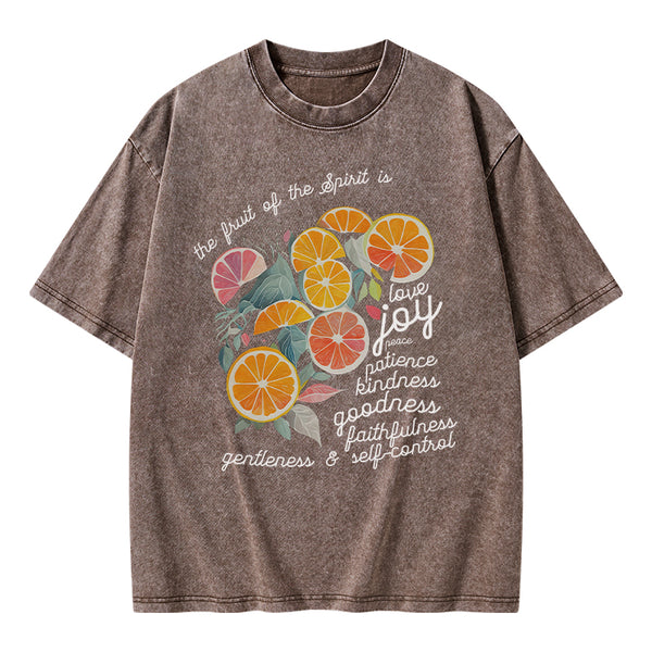 The Fruit Of The Spirit Is Love Christian Washed T-Shirt