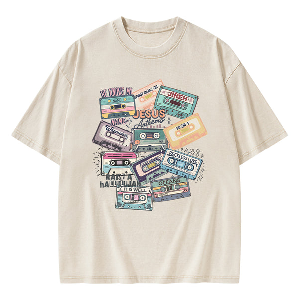 GC-WTS0530 Jesus Songs Christian Washed T-Shirt