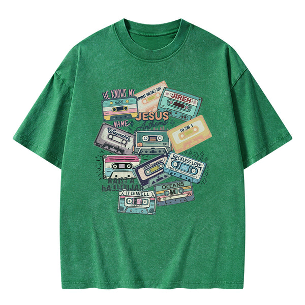 GC-WTS0530 Jesus Songs Christian Washed T-Shirt