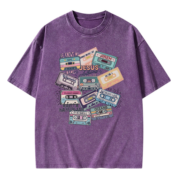 GC-WTS0530 Jesus Songs Christian Washed T-Shirt