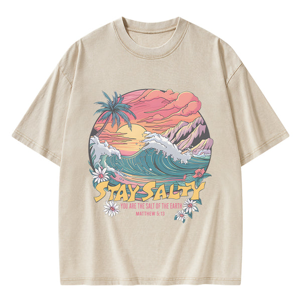 Stay Salty Christian Washed T-Shirt