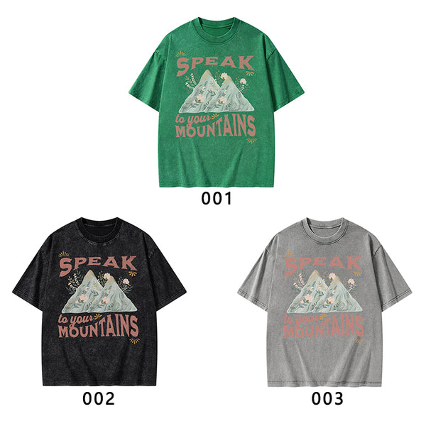 Speak To Your Mountains Christian Washed T-Shirt