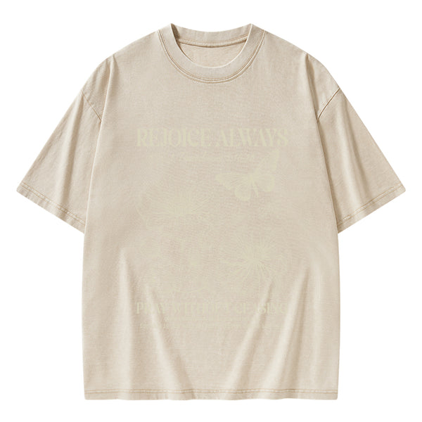 GC-WTS0638 Rejoice Always Christian Washed T-Shirt