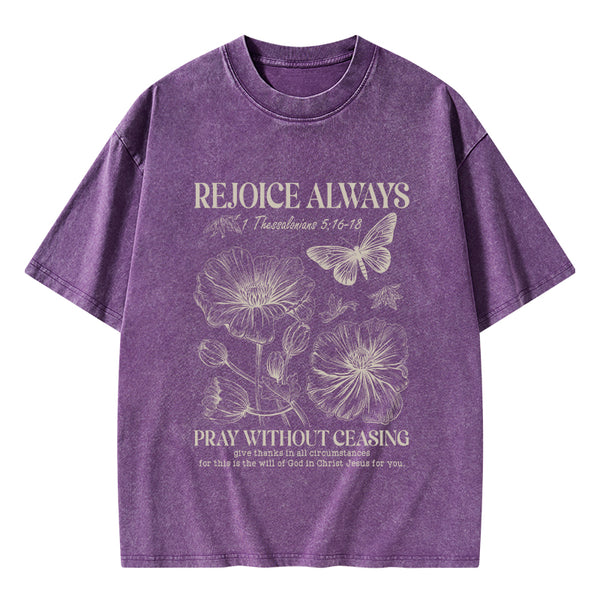 GC-WTS0638 Rejoice Always Christian Washed T-Shirt