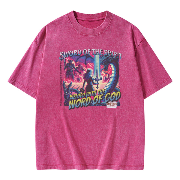 GC-WTS0685 Sword Of The Spirit Christian Washed T-Shirt