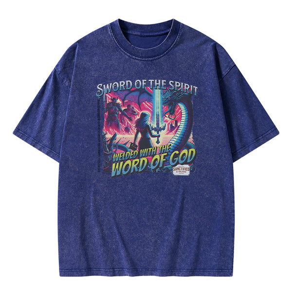 GC-WTS0685 Sword Of The Spirit Christian Washed T-Shirt