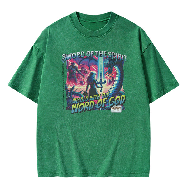 GC-WTS0685 Sword Of The Spirit Christian Washed T-Shirt