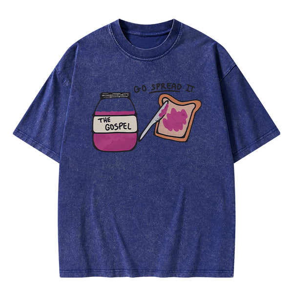 GC-WTS0751 Go Spread It Christian Washed T-Shirt