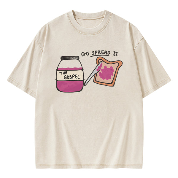 GC-WTS0751 Go Spread It Christian Washed T-Shirt