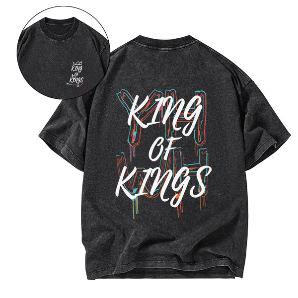 GC-WTS0765 YHWH King Of Kings Christian Washed T-Shirt