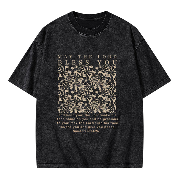 GC-WTS0789 May The Lord Blessed You Chrsitian Washed T-Shirt