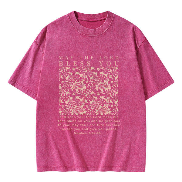 GC-WTS0789 May The Lord Blessed You Chrsitian Washed T-Shirt