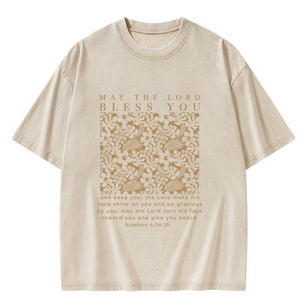GC-WTS0789 May The Lord Blessed You Chrsitian Washed T-Shirt