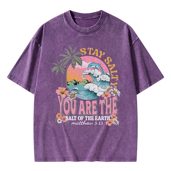 Stay Salty Christian Washed T-Shirt