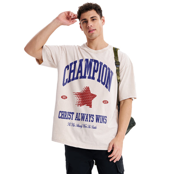 Christ Always Wins Christian Washed T-Shirt