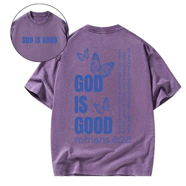 GC-WTS1031 God Is Good Christian Washed T-Shirt