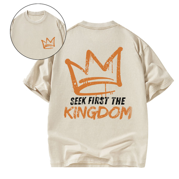 GC-WTS1209 Seek First The Kingdom Christian Washed T-Shirt