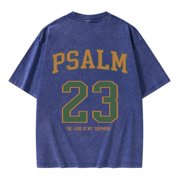 GC-WTS1225 Psalm 23 Christian Washed T-Shirt
