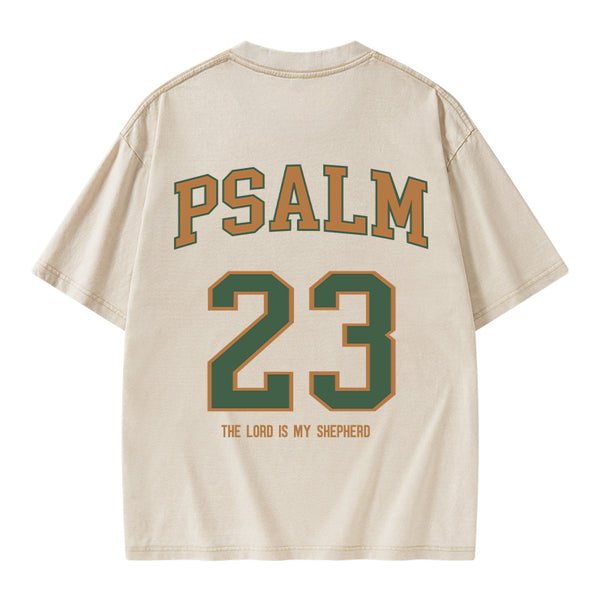 GC-WTS1225 Psalm 23 Christian Washed T-Shirt