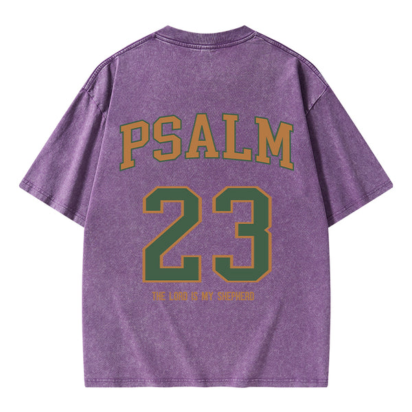 GC-WTS1225 Psalm 23 Christian Washed T-Shirt