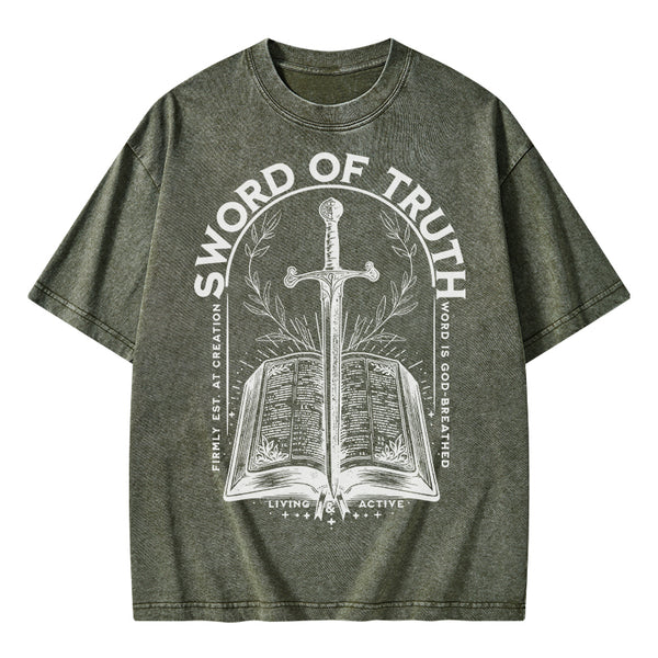 Sword Of Truth Christian Washed T-Shirt