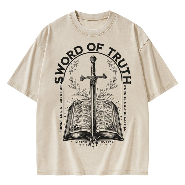 Sword Of Truth Christian Washed T-Shirt