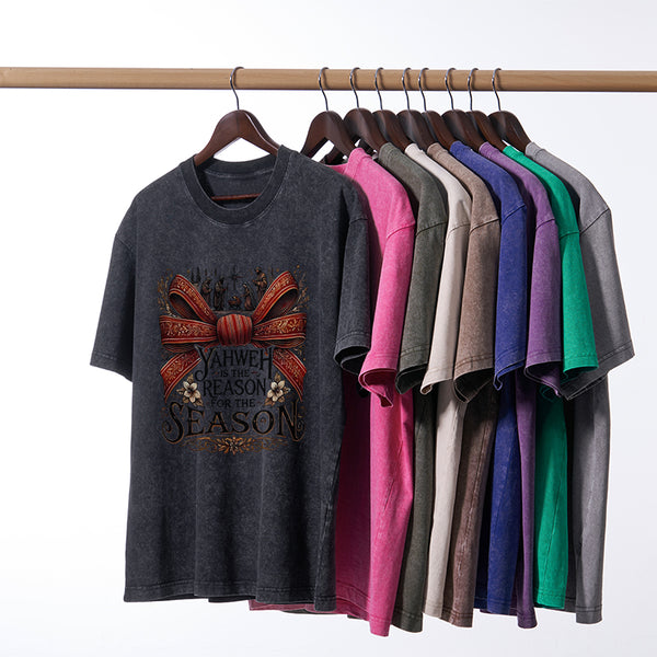 YESHUA Is The Reason For The Season Christian Christmas Washed T-Shirt