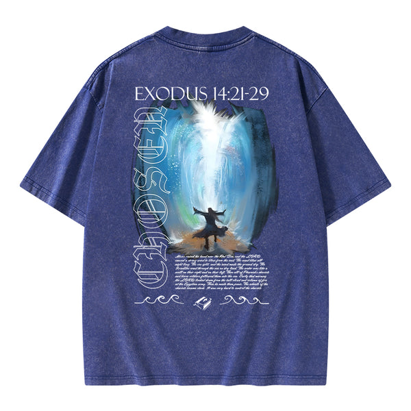 Moses Parting Sea Washed T-Shirt