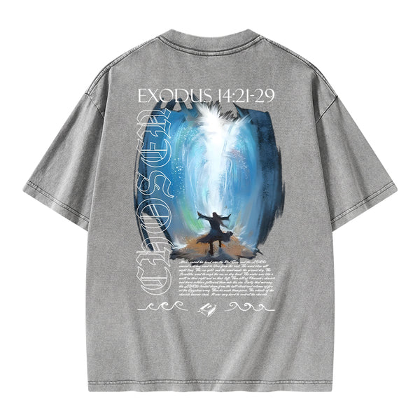 Moses Parting Sea Washed T-Shirt