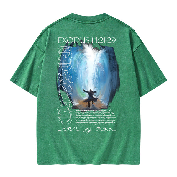 Moses Parting Sea Washed T-Shirt