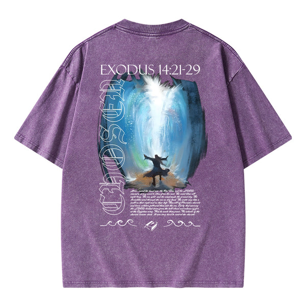 Moses Parting Sea Washed T-Shirt