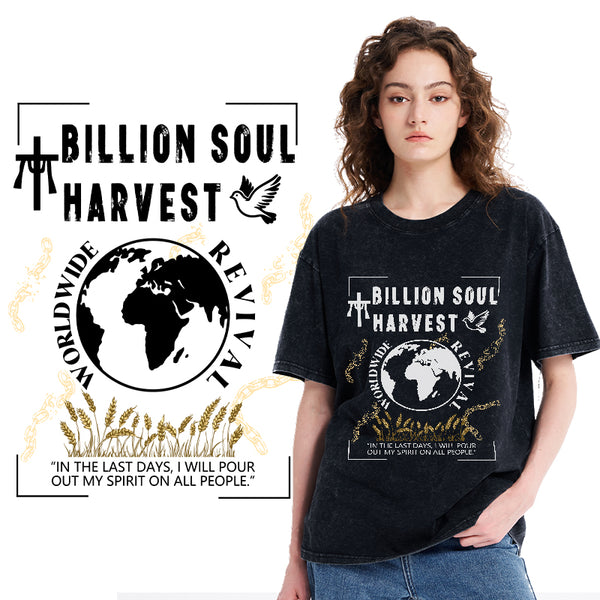 Billion Soul Harvest Christian Washed T-Shirt