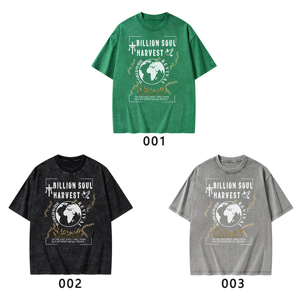 Billion Soul Harvest Christian Washed T-Shirt
