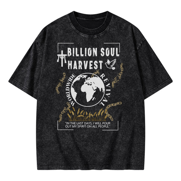 Billion Soul Harvest Christian Washed T-Shirt