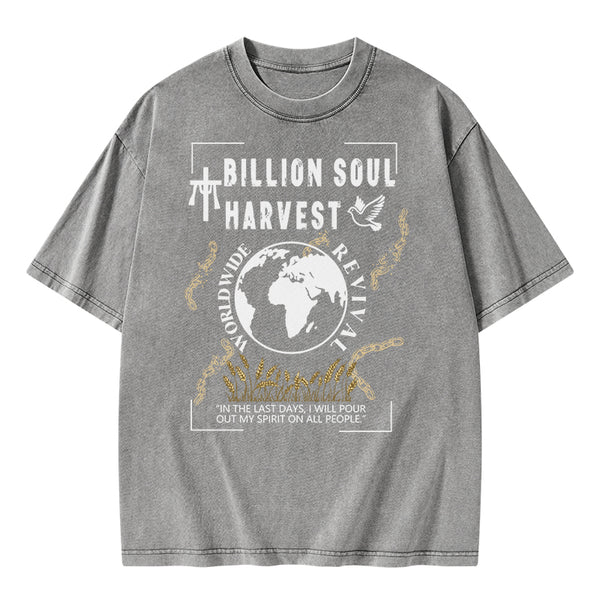 Billion Soul Harvest Christian Washed T-Shirt