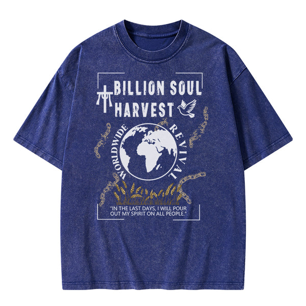 Billion Soul Harvest Christian Washed T-Shirt
