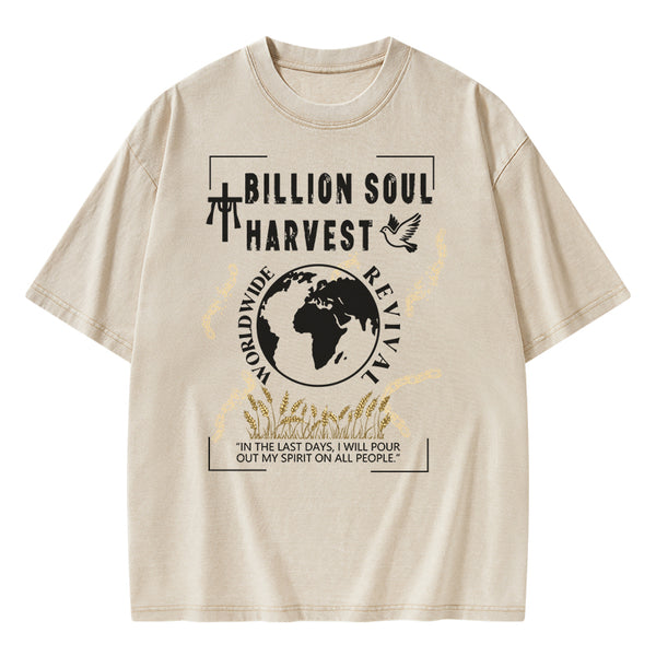 Billion Soul Harvest Christian Washed T-Shirt