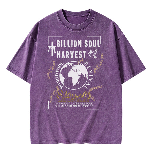Billion Soul Harvest Christian Washed T-Shirt