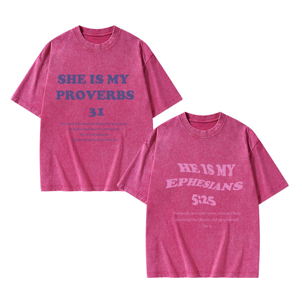 GC-WTS1308 Husbands Love Your Wives Christian Washed T-Shirt