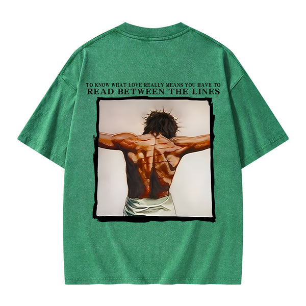 GC-WTS1440 To Know What Love Really Means You Have To Read Between The Lines Chrsitian Washed T-Shirt