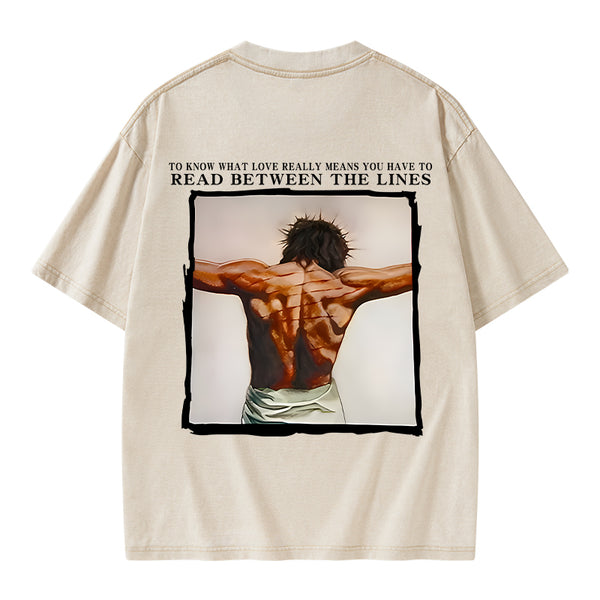GC-WTS1440 To Know What Love Really Means You Have To Read Between The Lines Chrsitian Washed T-Shirt