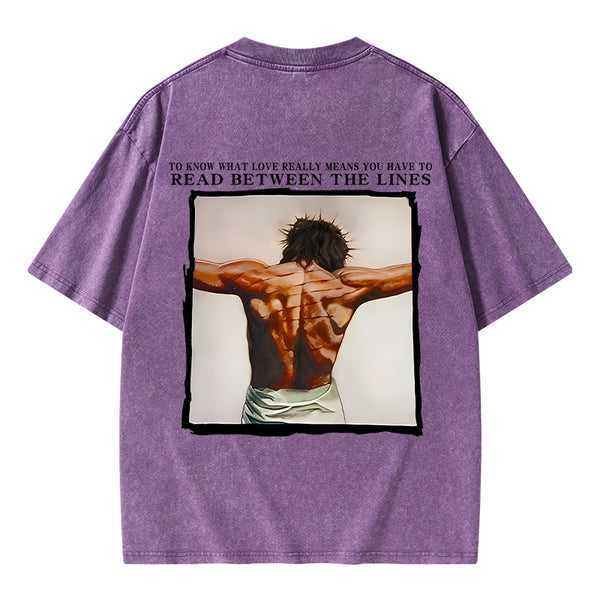 GC-WTS1440 To Know What Love Really Means You Have To Read Between The Lines Chrsitian Washed T-Shirt
