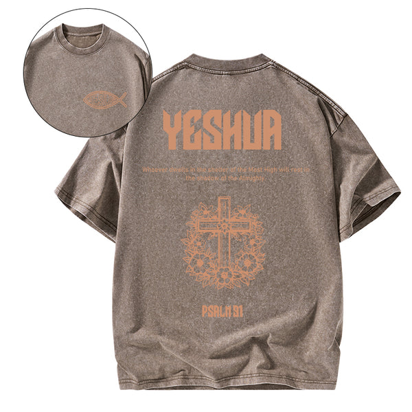 Yeshua The Almighty Chrsitian Washed T-Shirt