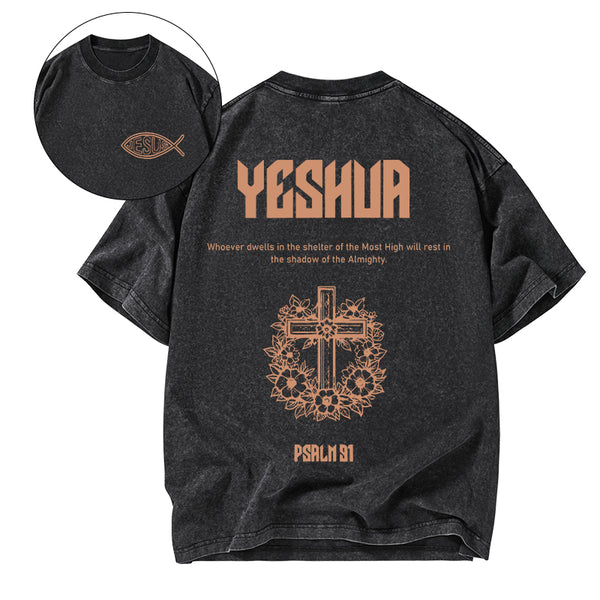 Yeshua The Almighty Chrsitian Washed T-Shirt
