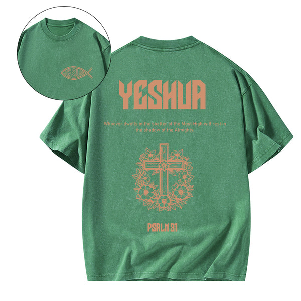 Yeshua The Almighty Chrsitian Washed T-Shirt