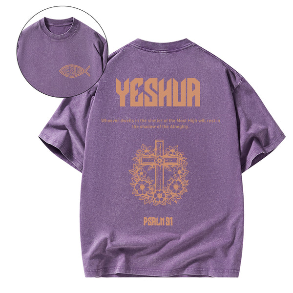 Yeshua The Almighty Chrsitian Washed T-Shirt