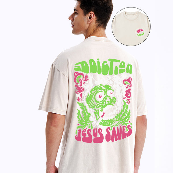 GC-WTS1510 Jesus Saves Christian Washed T-Shirt