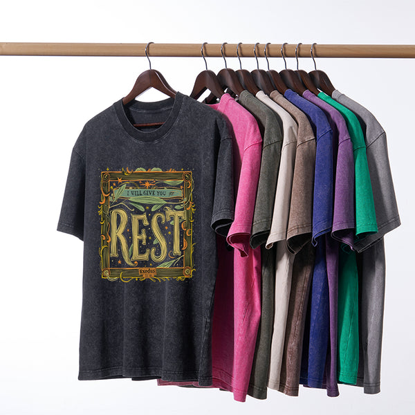 I Will Give You Rest Christian Washed T-Shirt